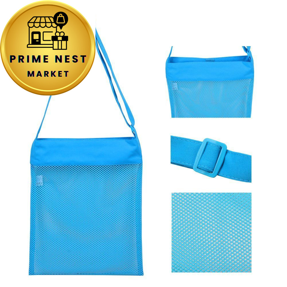 Colorful Mesh Beach Bags 11.4 x Adjustable size, Blue, Pink, Green, Black