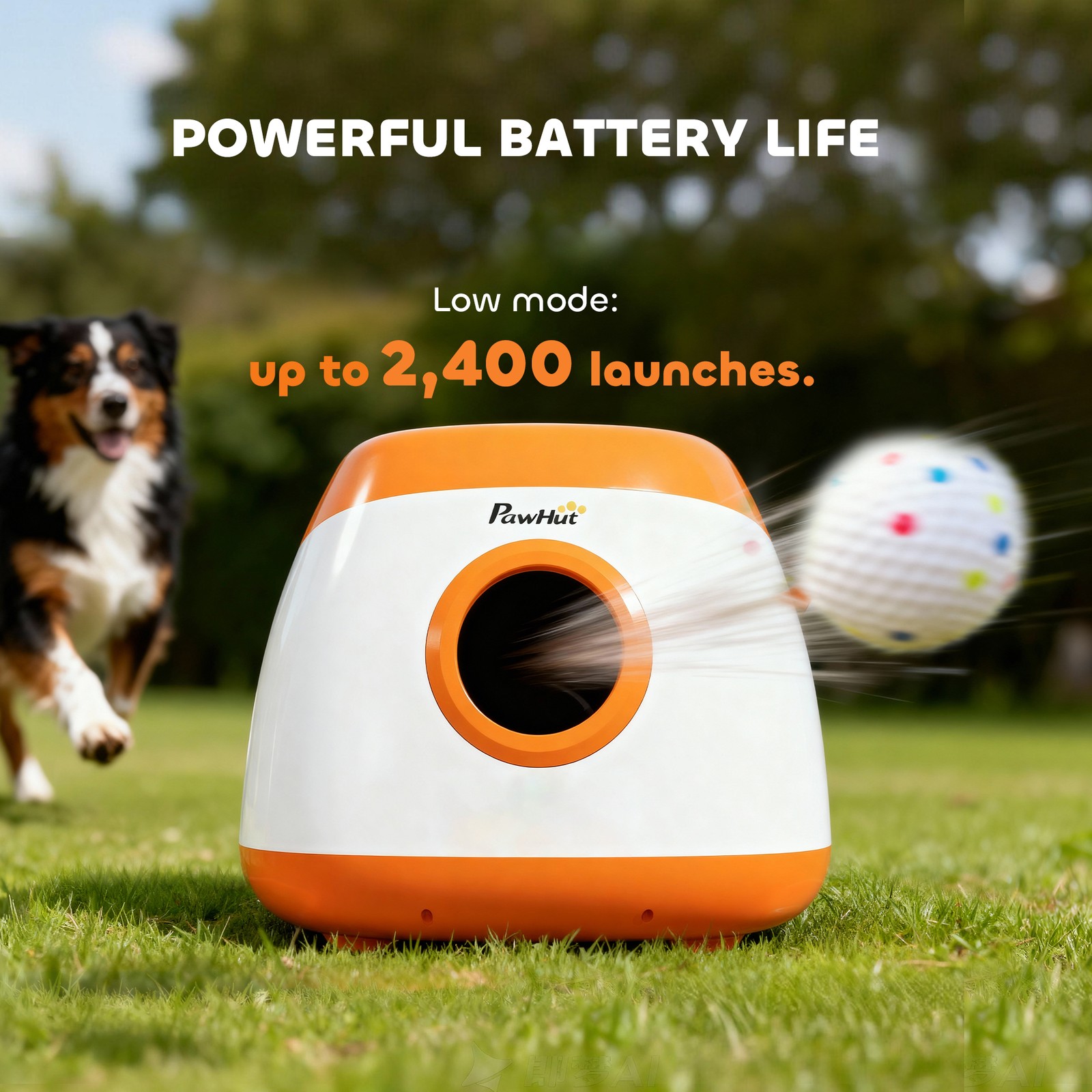 Automatic Dog Ball Launcher with 26-79 FT Distance, Automatic Ball Launcher for