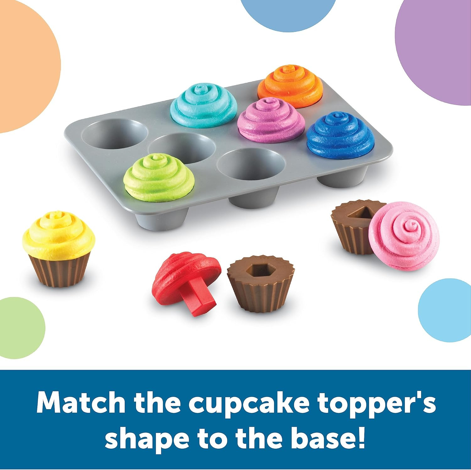 Smart Snacks Shape Sorting Cupcakes,17 Pieces, Ages 18 Months+, Fine Motor, C…
