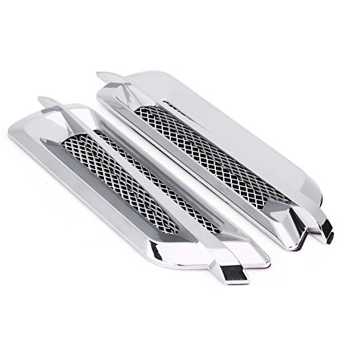 2Pcs Side Vents For Cars, Chrome Silver Car Air Vents for Cars Intake Grille