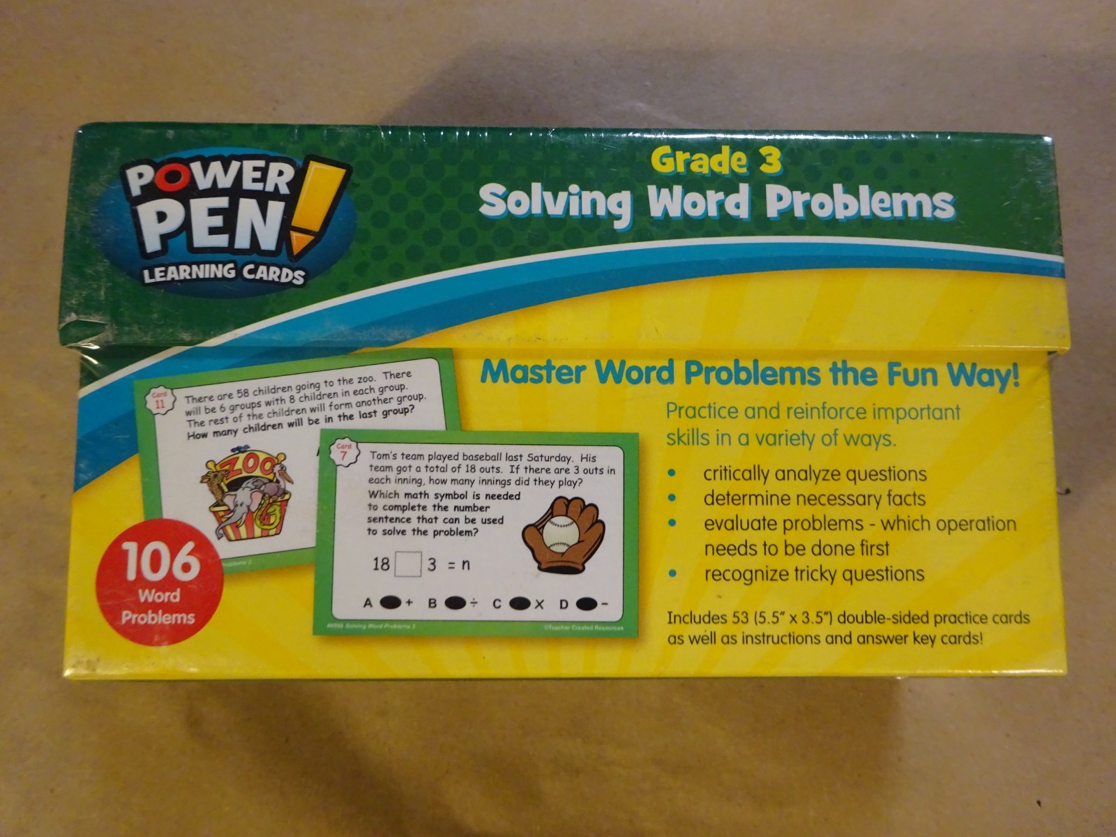Power Pen Learning Cards Teacher Created Resources Grade 3 Solving Word Problems
