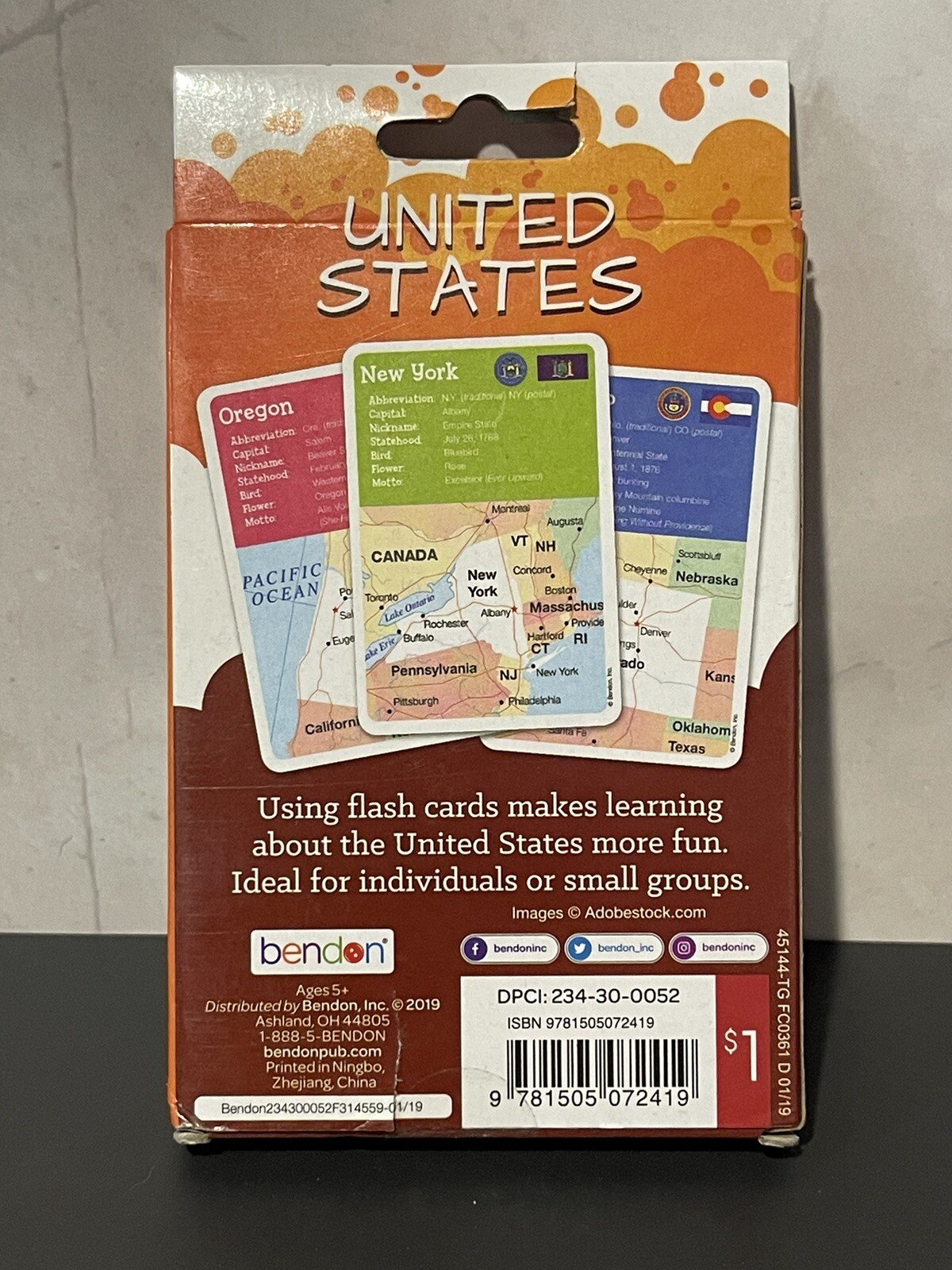 Bendon 36 Count Our World United States Flash Cards