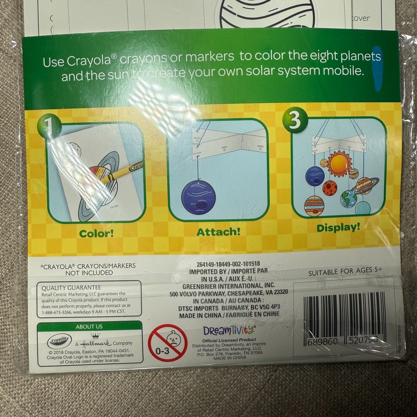Crayola Solar System Mobile Kit Creative Classroom Teaching Tree Planets