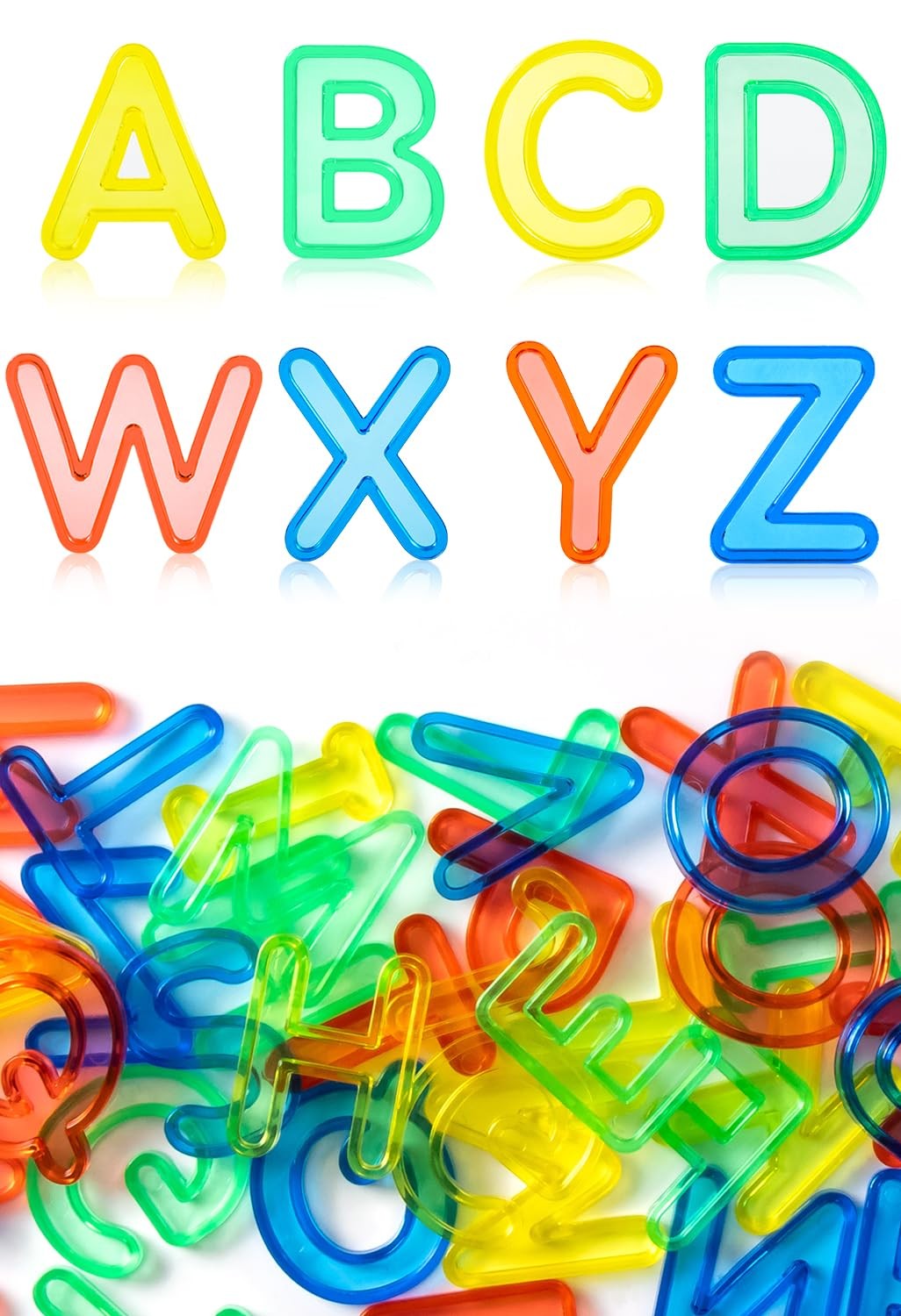 Odoorgames 52 Pcs Translucent Capital Letters – Plastic Alphabet Letters for …
