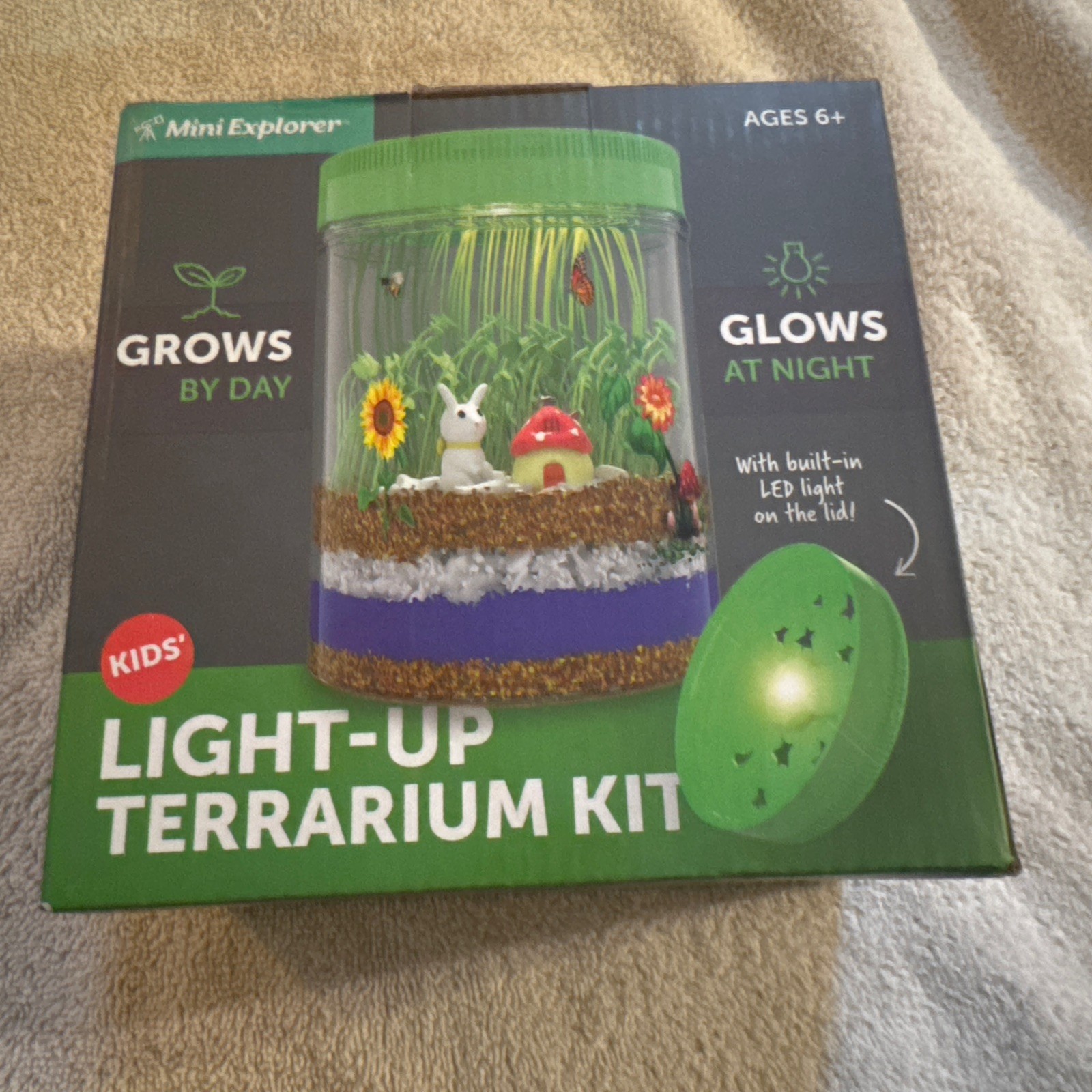 Light-up Terrarium Kit for Kids with LED Light on Lid – STEM SCIENCE brand new