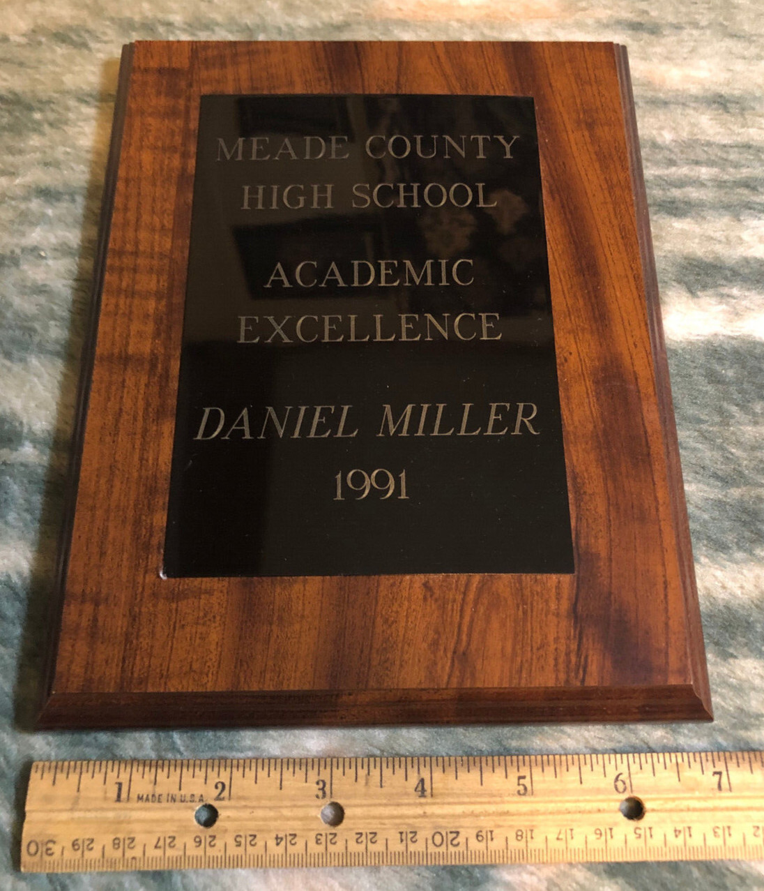 1991  Academic  Excellence  award   trophy   plague   school     