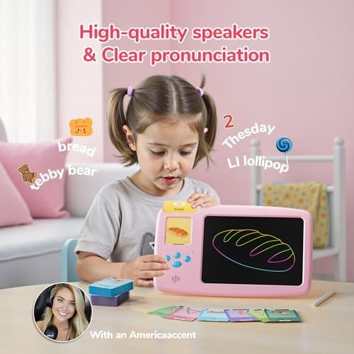 Interactive Flash Cards & LCD Writing Tablet for Toddlers – Montessori Language