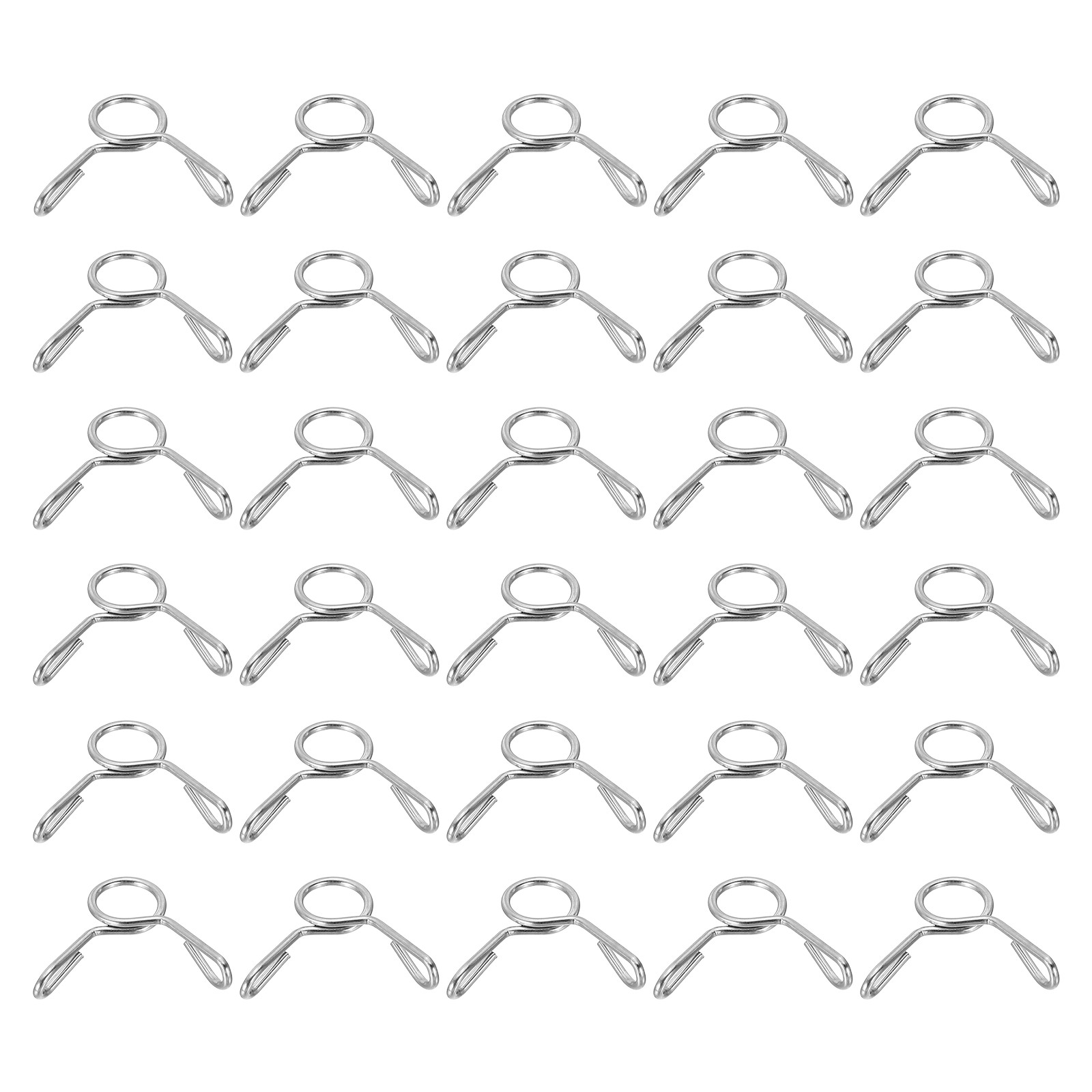 30Pcs 5mm ID 5.8mm OD Fuel Line Hose Clips Spring Clips Clamps Silver