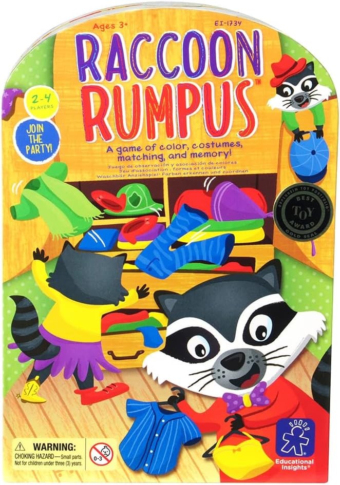 Educational Insights Raccoon Rumpus – Cute Preschool Toys & Board Games for