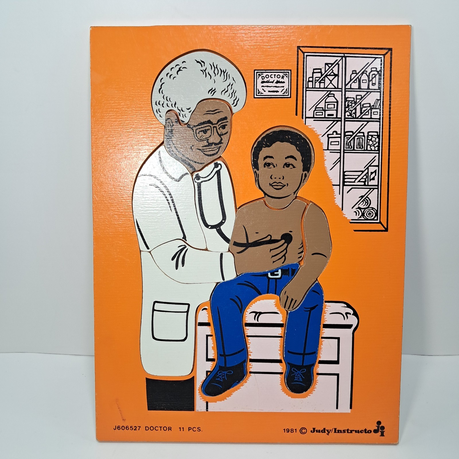 1981 VTG Judy Instructo DOCTOR 11 Pc. Wooden Jigsaw Puzzle J606527