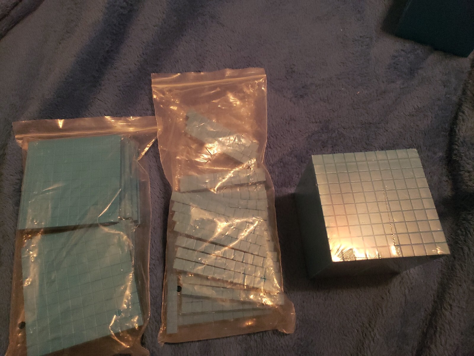 Learning Resources Base Ten Cube X 1 Plastic 10x10x10cm, FLATS X 10, RODS X 50