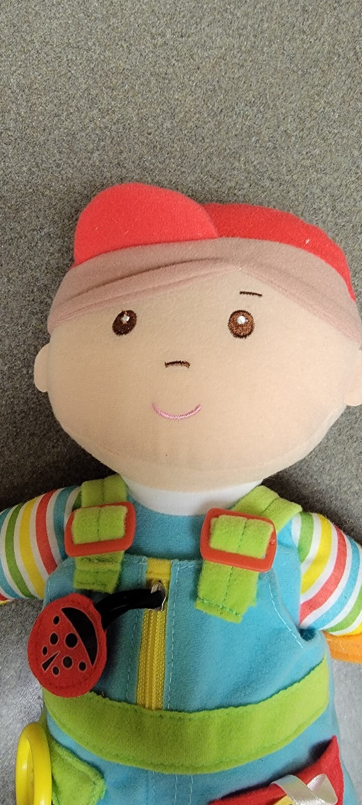Spark Create 14″ Learning Buddy Plush Doll Sensory Fine Motor Skills Button Tie