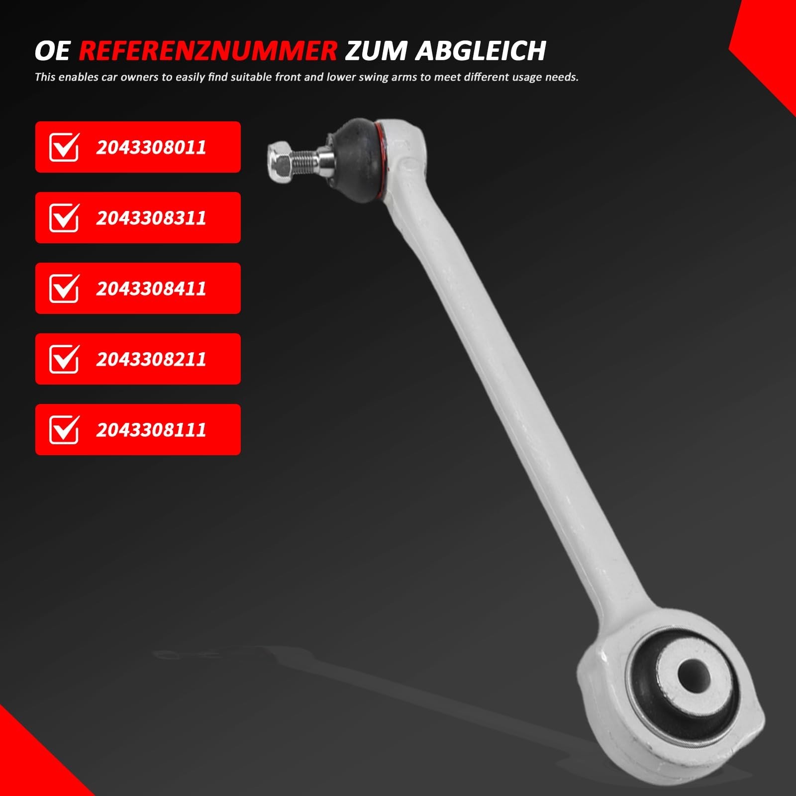 4 Piece set Front Left/Right Control Arm 2043308011 For Benz GLK class (X204)…