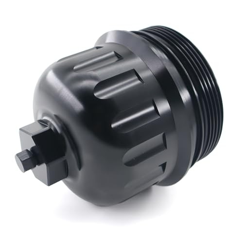 Fuel Filter Housing Cap Aluminum with Drain Plug Compatible with 2017-2020 GM
