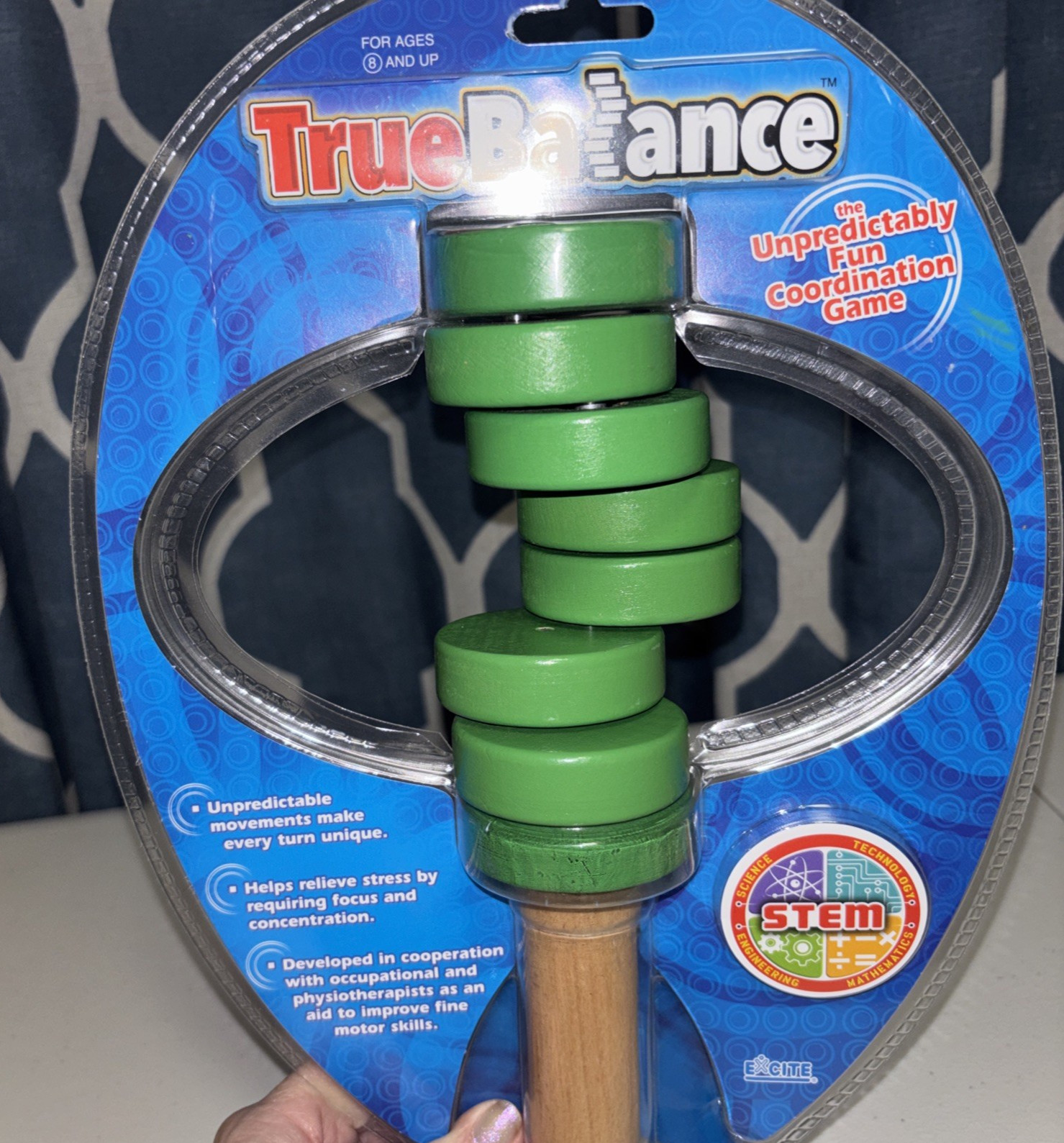True Balance Coordination STEM Wooden Game Toy Green Fine Motor Skills By Excite