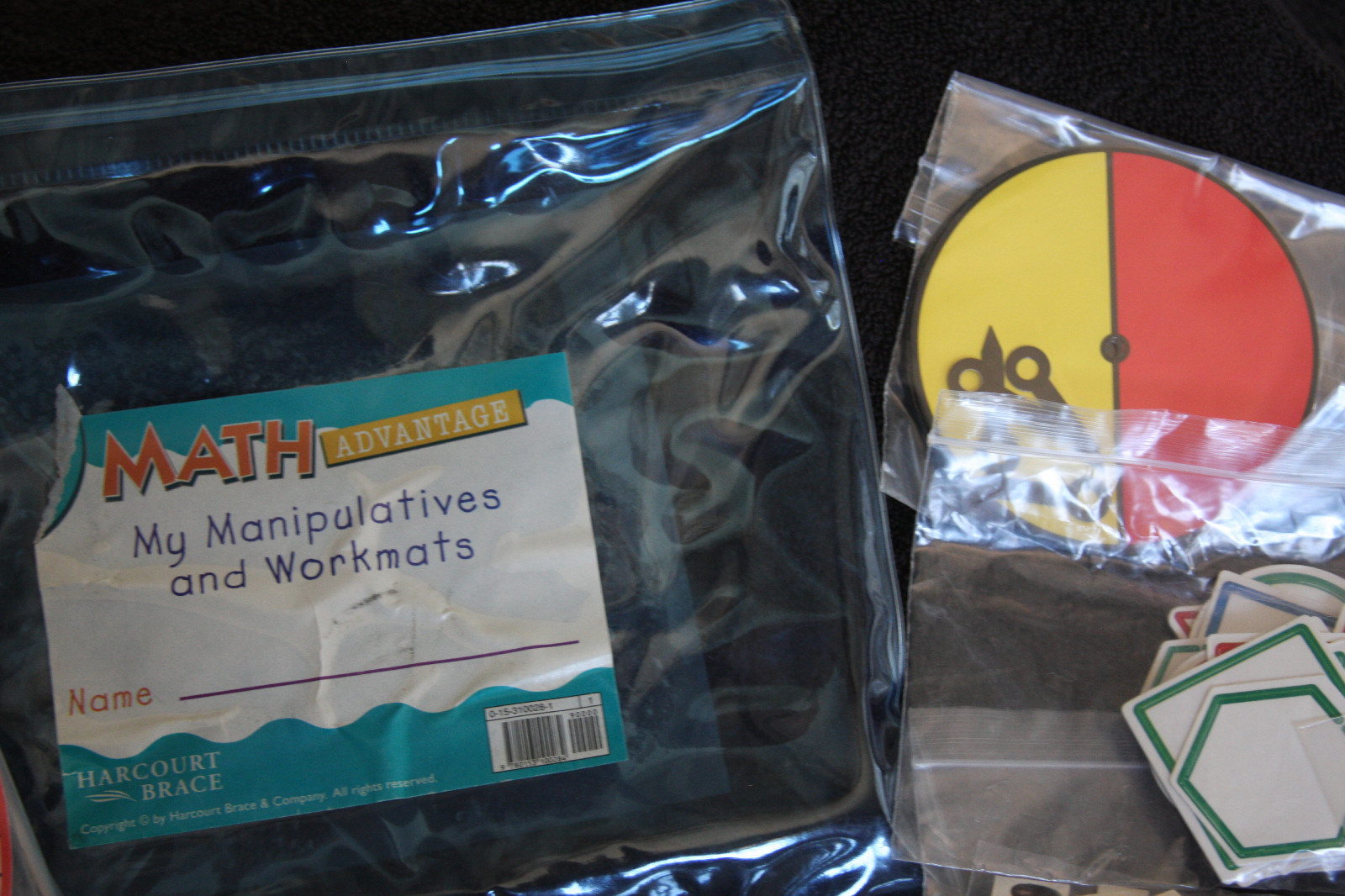 Harcourt Math Manipulatives Math Advantage – Colors, Shapes, Fractions, Time, $