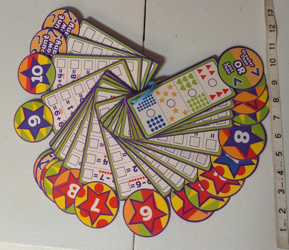 Tara Toy Corp Math Set Manipulative Wipe off Add, Subtract Counting etc 25 Cards