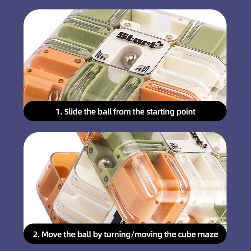 Large 3D Labyrinth Puzzle Maze Cube-Engaging Brain Teaser Toy,Improve Spatial JQ