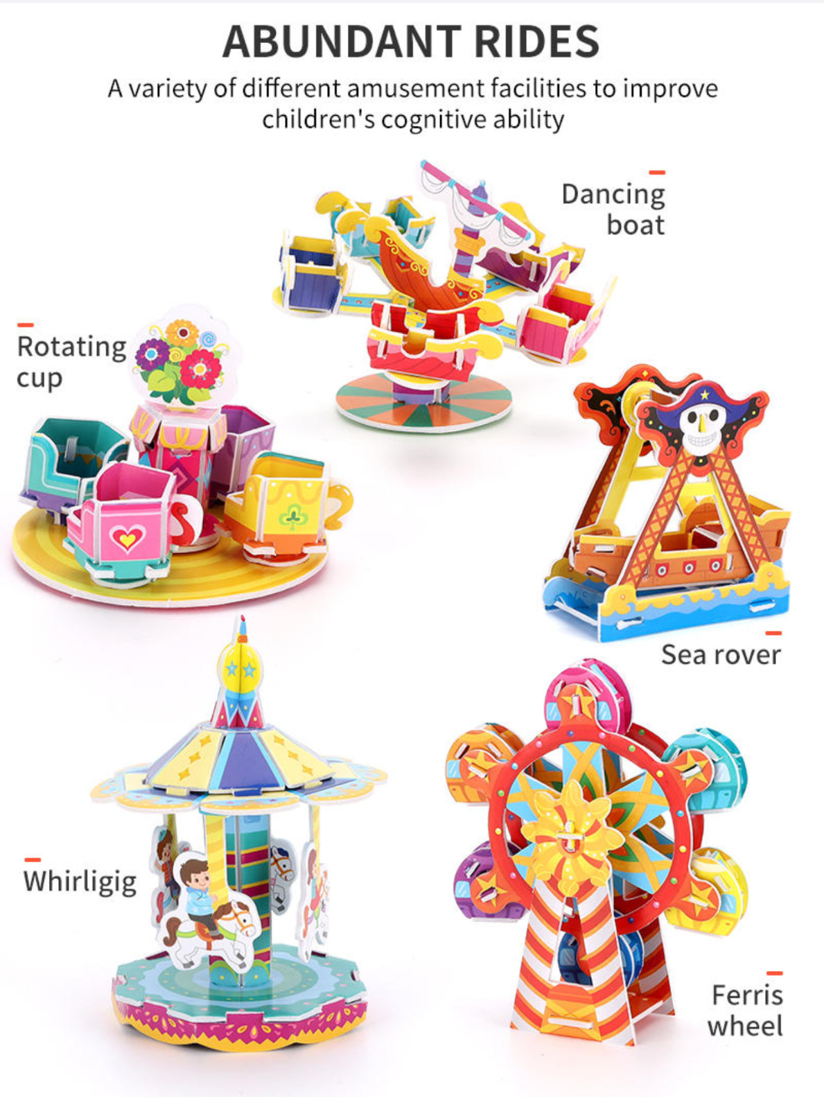 3D Puzzle for kids Educational learning toy game Christmas gift craft 6 7 8 9+
