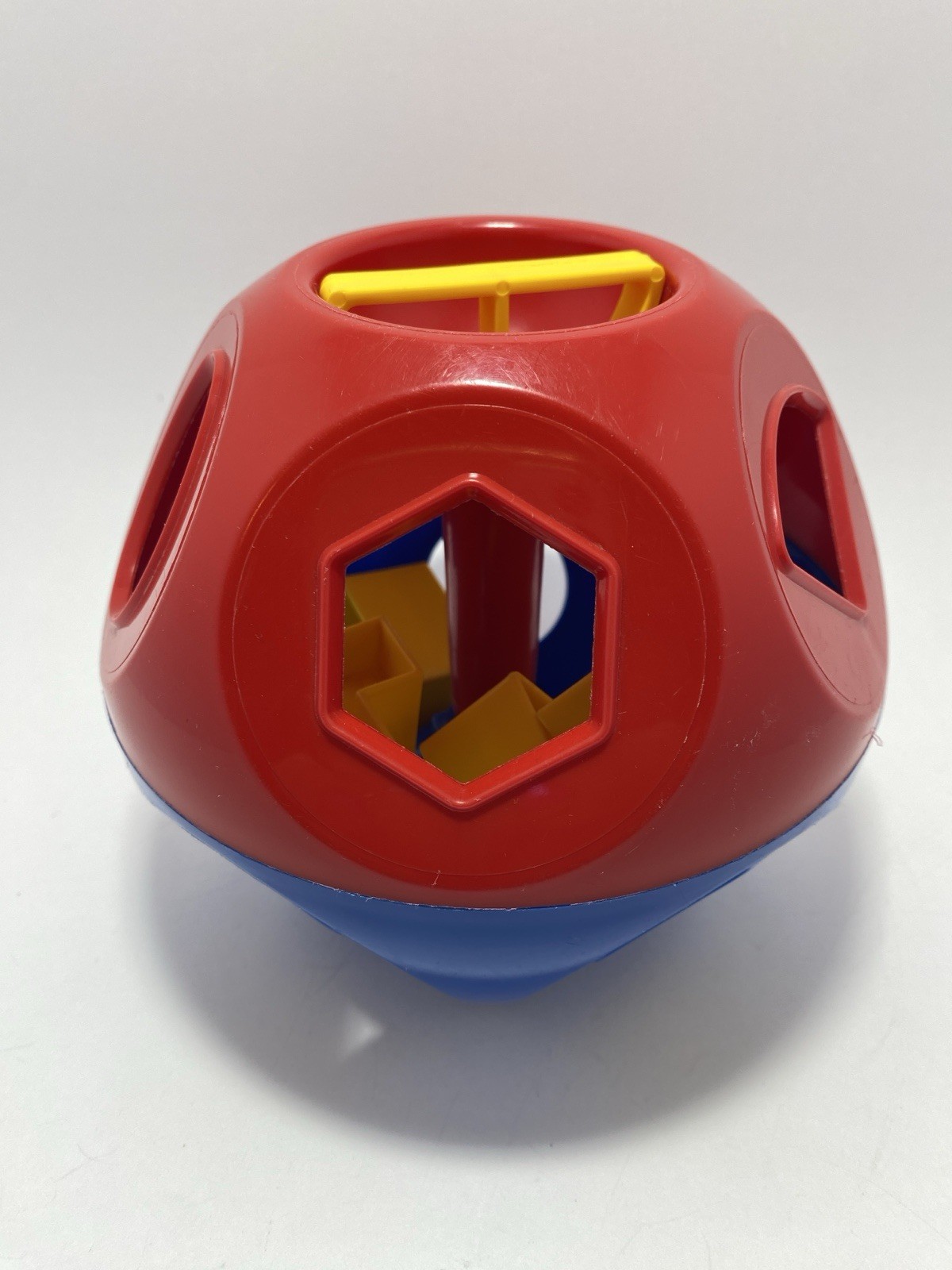 Vintage Tupperware Shape O Ball Sorter Children’s Learning Toy Red/Blue 8 Shapes