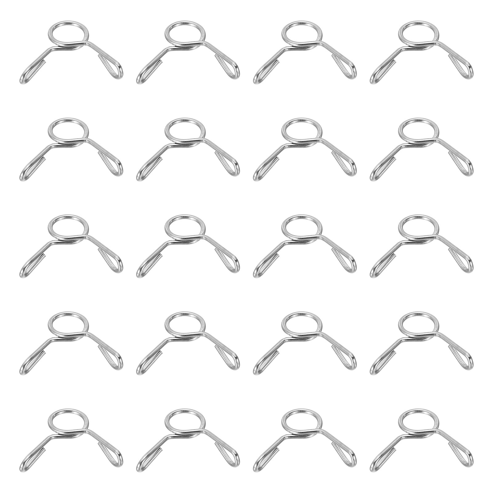 20Pcs 5mm ID 5.8mm OD Fuel Line Hose Clips Spring Clips Clamps Silver