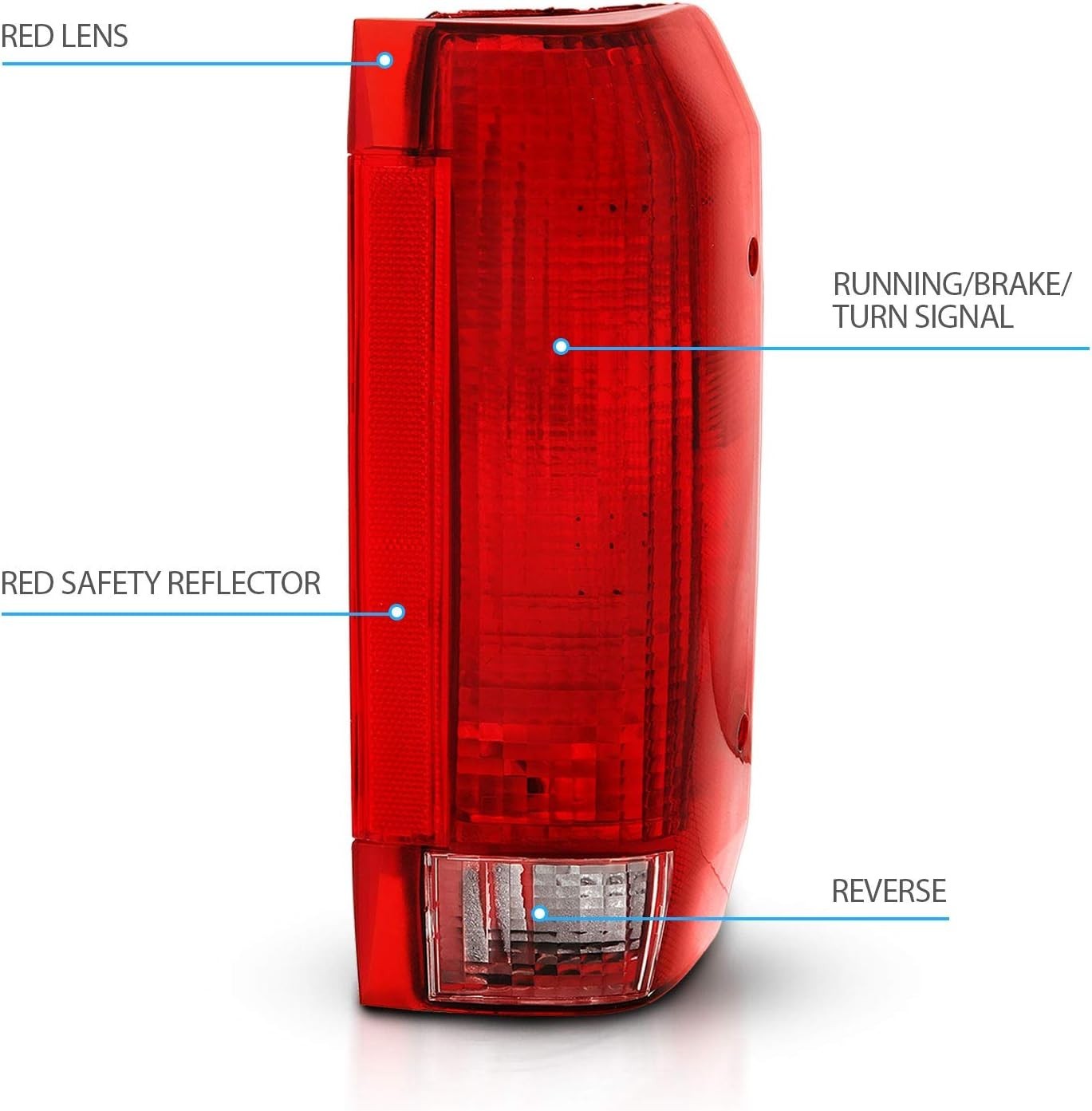 Red Replacement Tail Light Assembly Set for Ford Bronco / F150 F250 F350 Stylesi