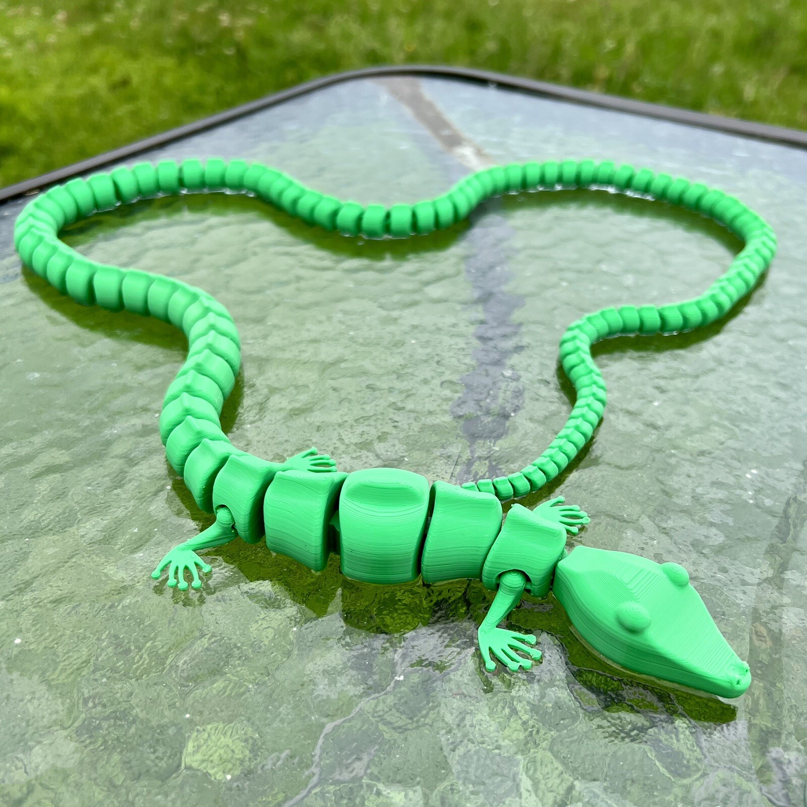 3D Printed Long Tailed Gecko Fidget Toy 42 inch long lizard custom colors