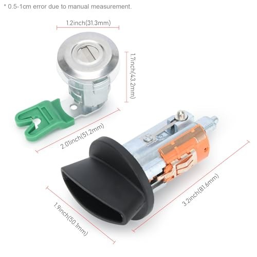 Ignition Switch Door Lock Cylinder Compatible with Keys Fit for Ford Black