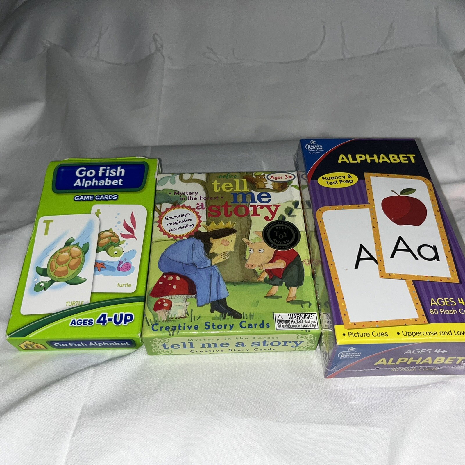 LOT OF 3 EDUCATIONAL FLASH CARDS for 4-up, Tell A Story Flash Cards
