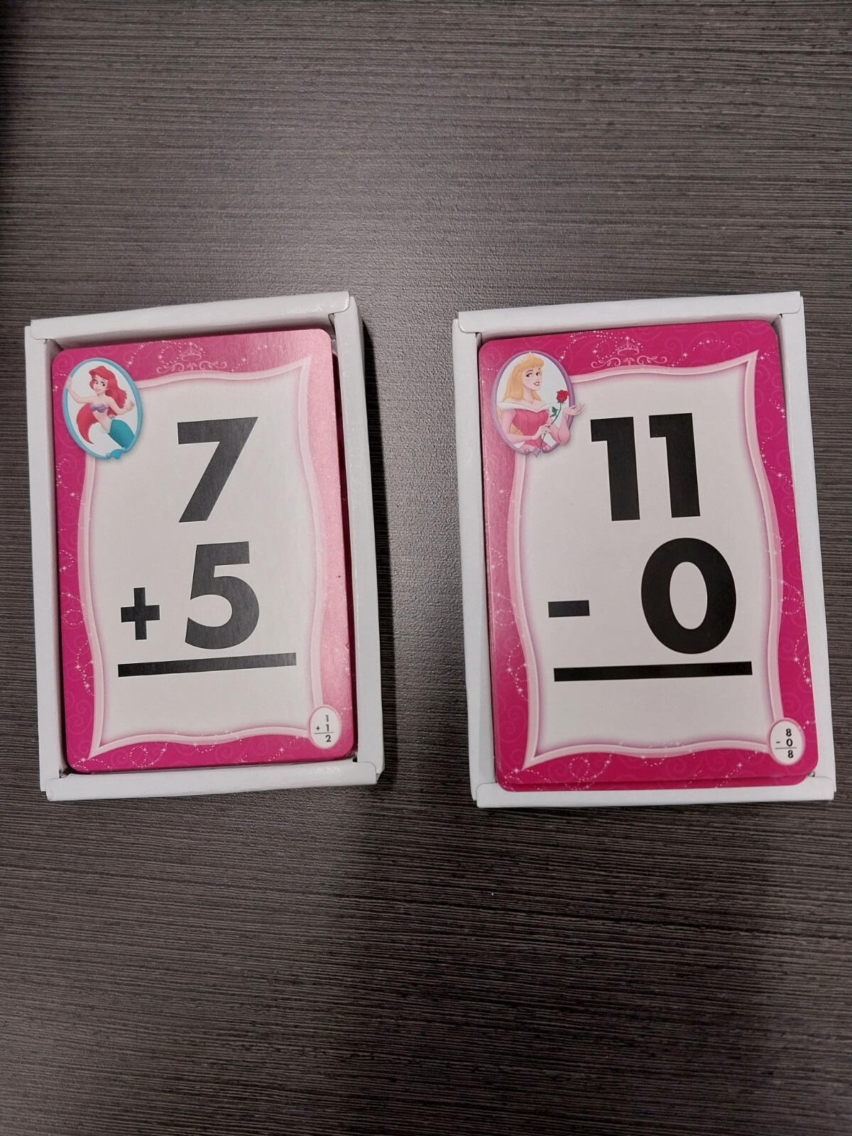 Addition Subtraction Learning Cards Lot of 2 Disney Princess 36 cards each