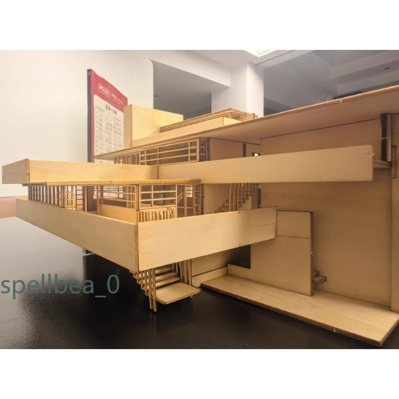 1:75 1:100 Villa 3D Wooden DIY Building Model Kits Assembly Kits Set Toys Gift