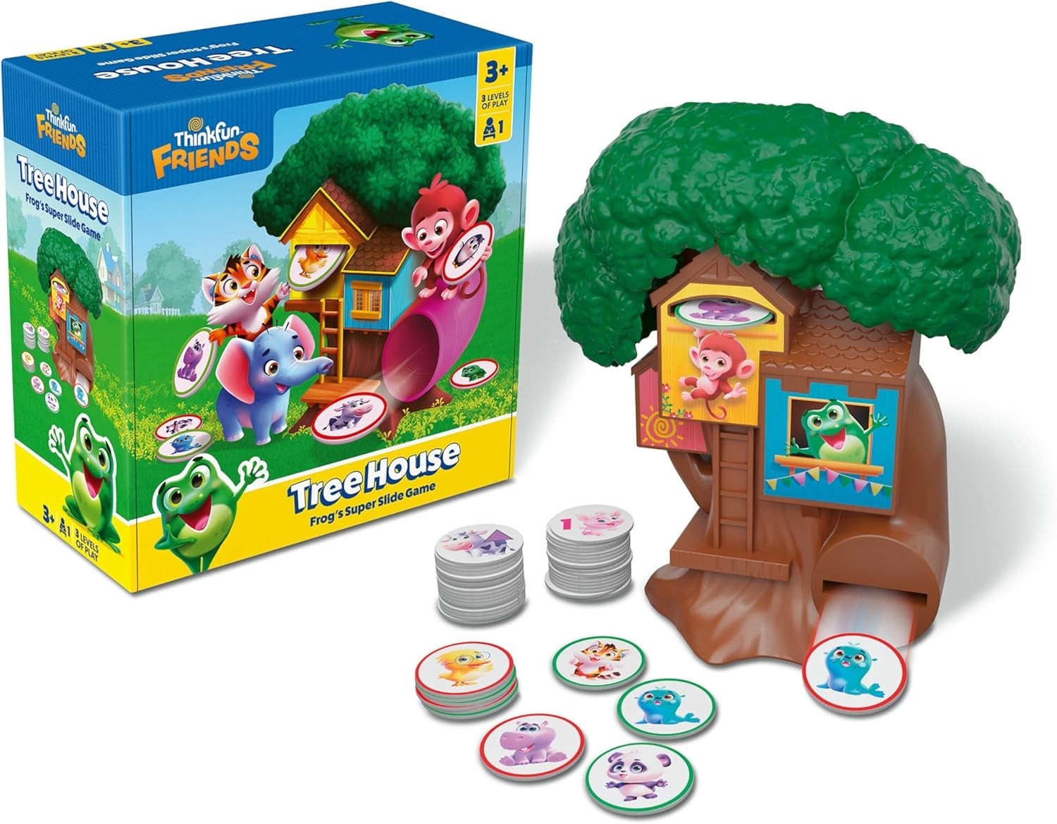ThinkFun Friends: Tree House – A Token Matching Game – Frog’s Super Slide Game