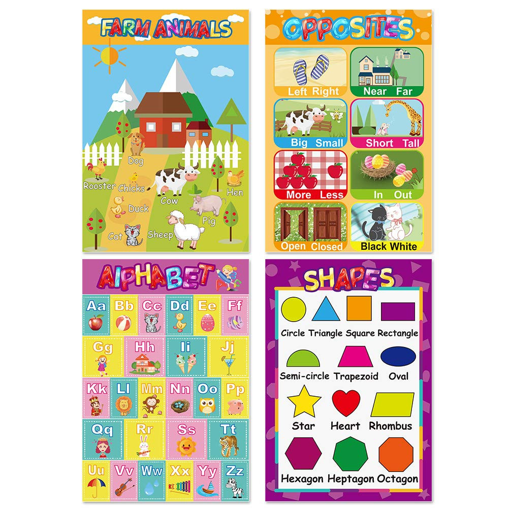 Educational Posters for Preschoolers Toddlers Kids Kindergarten Classrooms Alpha