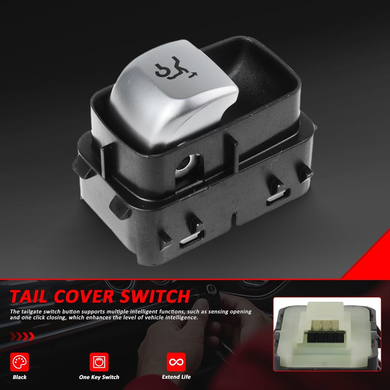Black Trunk Lid Tailgate Control Switch for Benz 2013-2023 C200 C250 C300 E200
