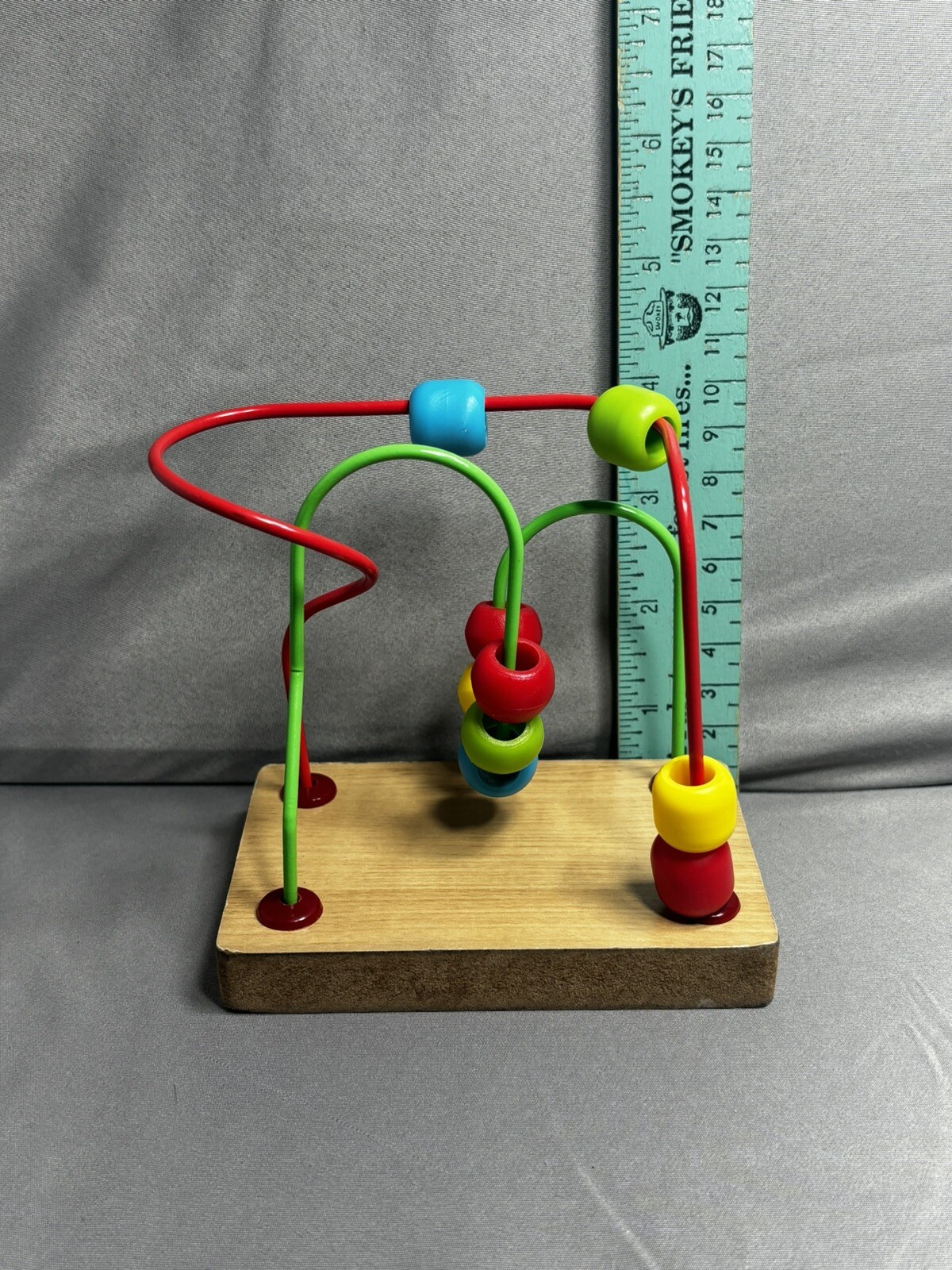 Wooden Bead Maze Small 4.5 x 2.5 x 4.5” Fine Motor Sensory Activity Toy Colorful