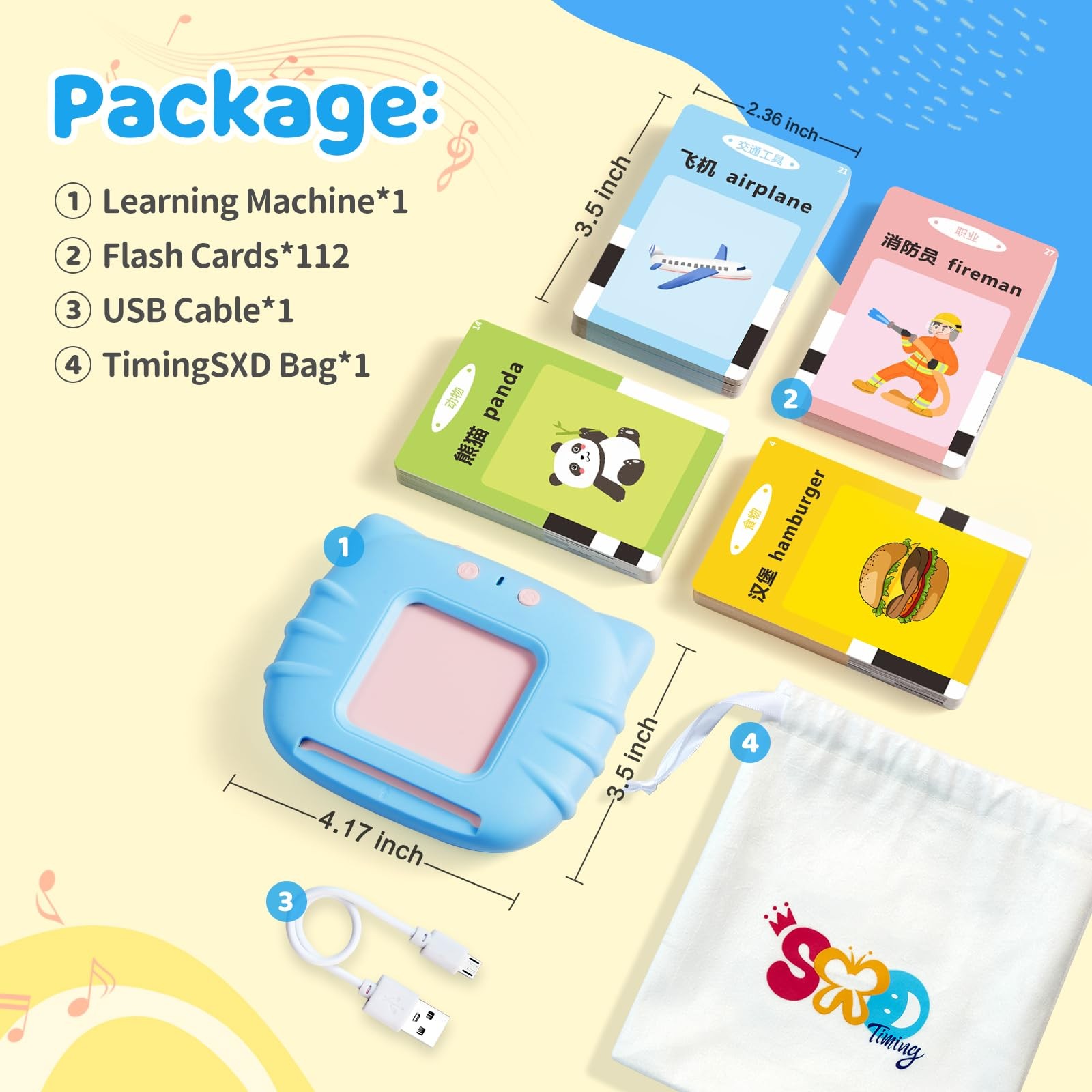 Chinese & English Bilingual Talking Flash Cards for Toddler/Beginning – Learn…