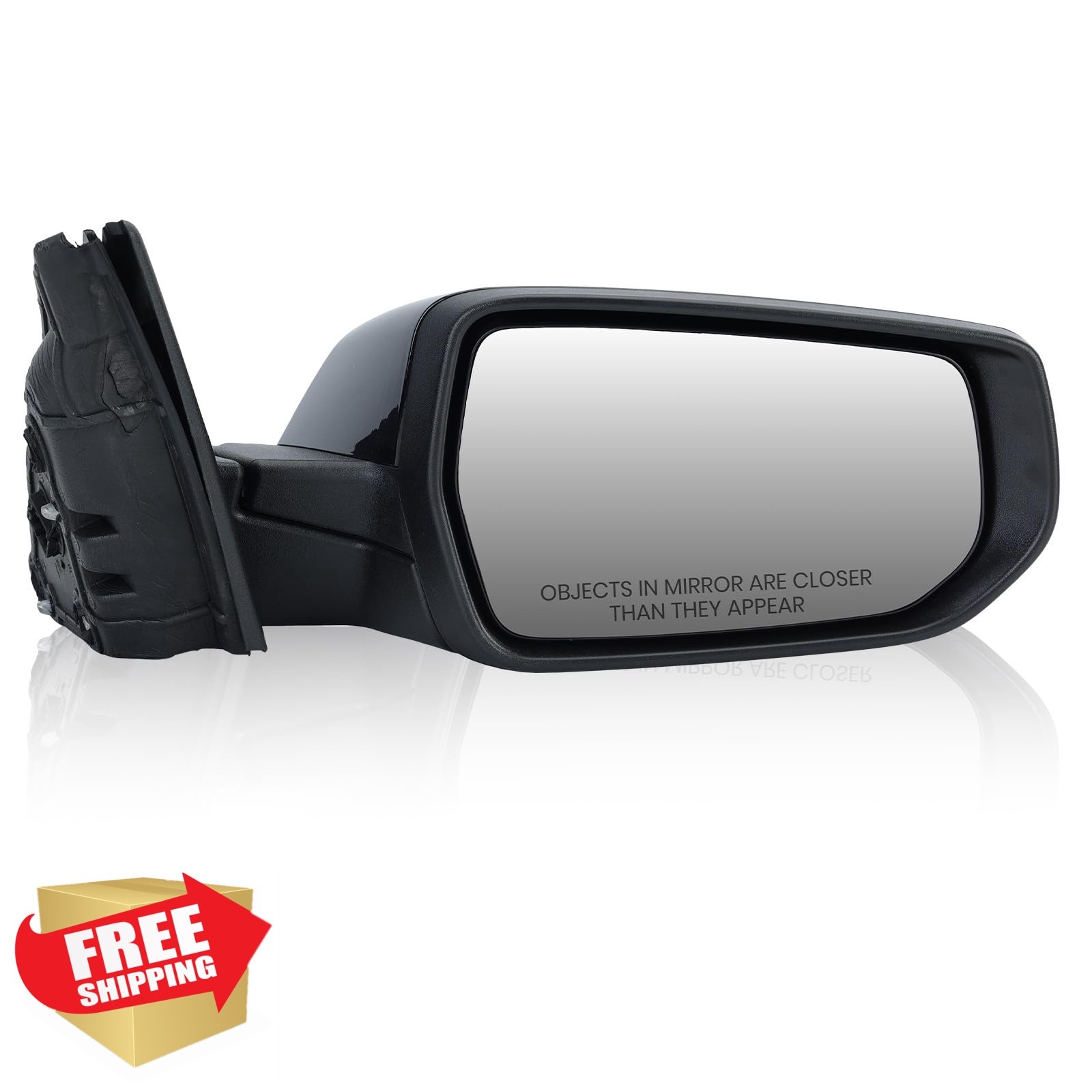 MOFOAP Passenger Mirror Chevy Malibu 2016-2022 Gloss Black Right