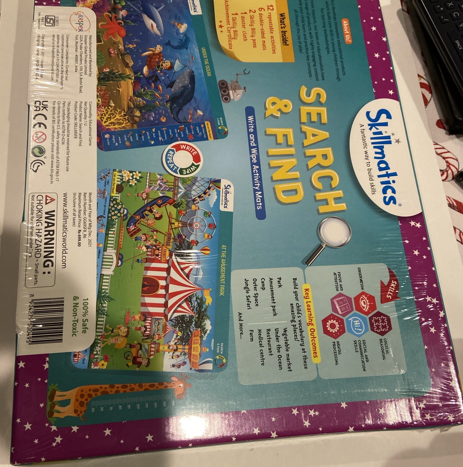 Skillmatics Search and Find Write And Wipe Activity Mats 12 Repeat Activities