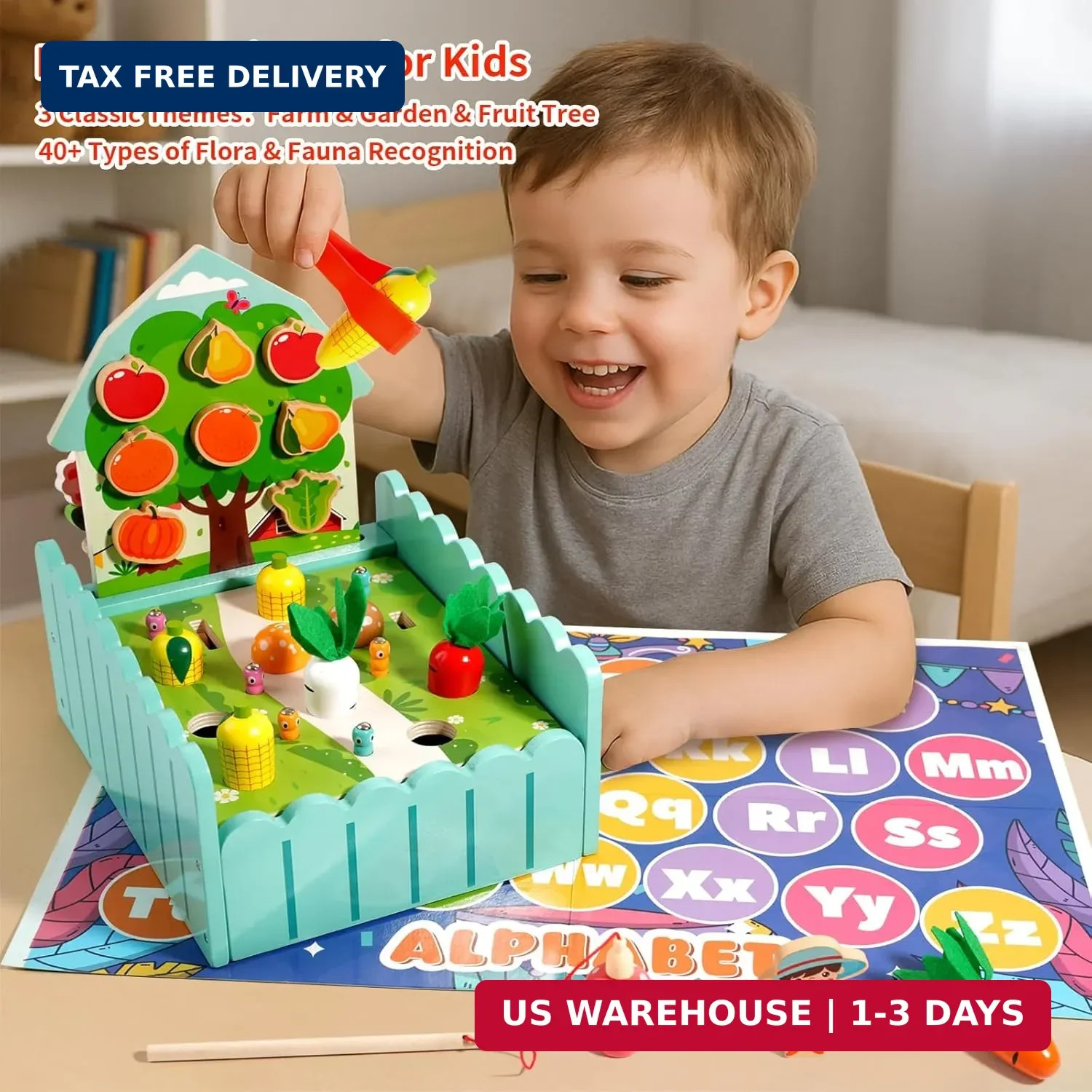 INIFEIDALA Montessori Farm Learning Game with Challenge Cards for Toddlers 3-5 –