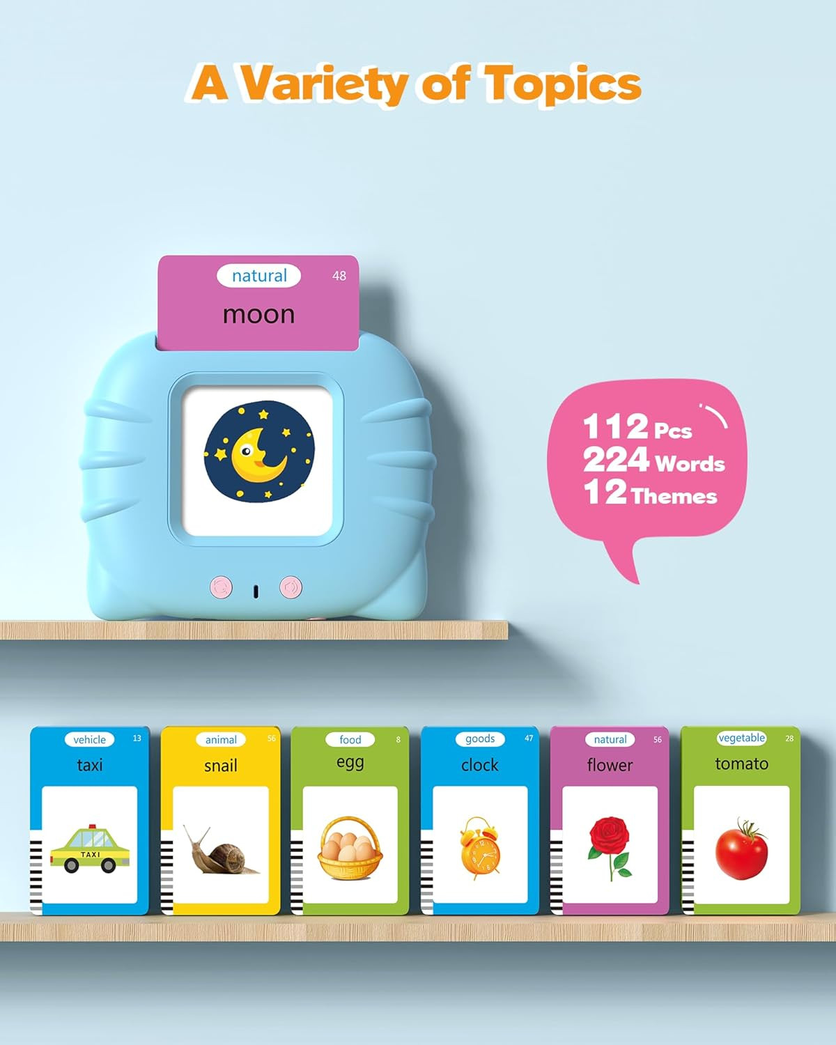 Talking Flash Cards for Toddlers 1 2 3 4 Year Olds, Montessori Language Learning