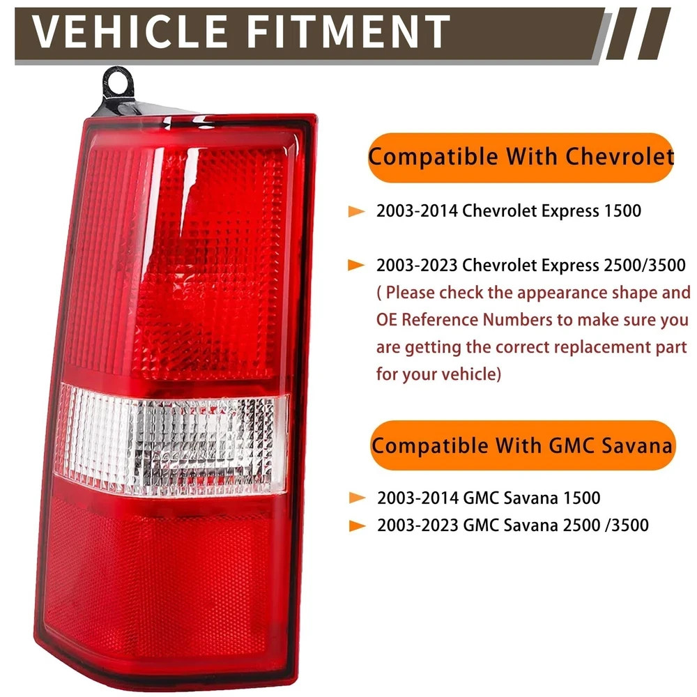 Tail Light Compatible With 2003-2014 Chevy Express 1500, 2003-2023 Chevrolet …