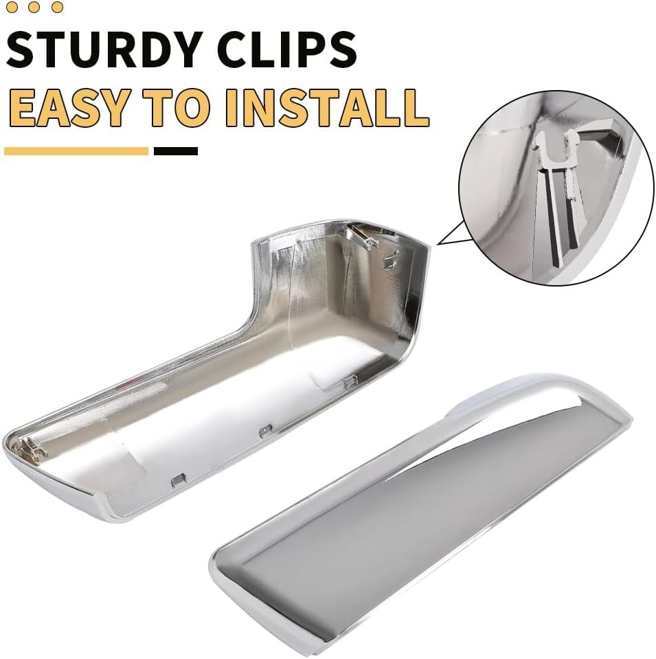 Chrome ABS Mirror Covers for 2019 2020 2021 2022 2023 2024 2025 Chevy Silverad..