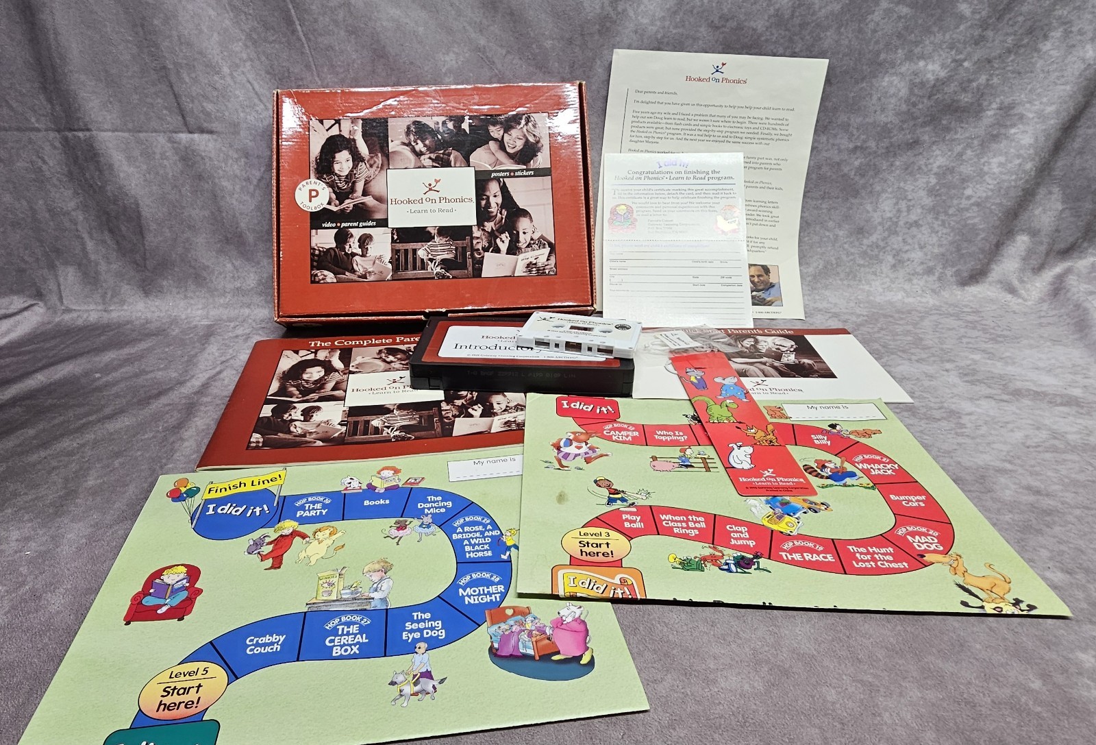 Hooked on Phonics Learn to Read Parent’s Toolbox 1998 Edition Box Set Incomplete