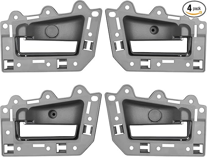 4pcs Interior Door Handle Front/Rear Left and Right Side Gray Chrome Compatible