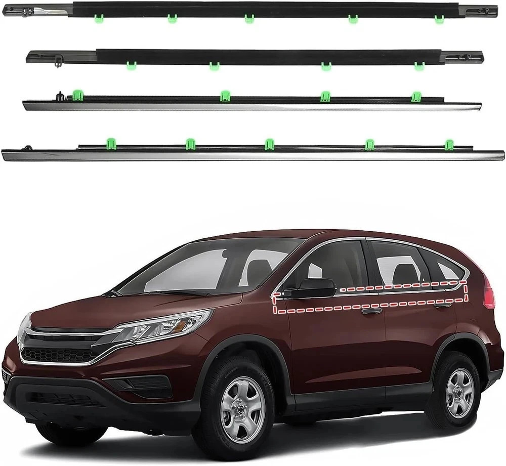 Window Molding Trim for 2012-2016 Honda CRV/CR-V,Chrome Outer Door Weather Strip