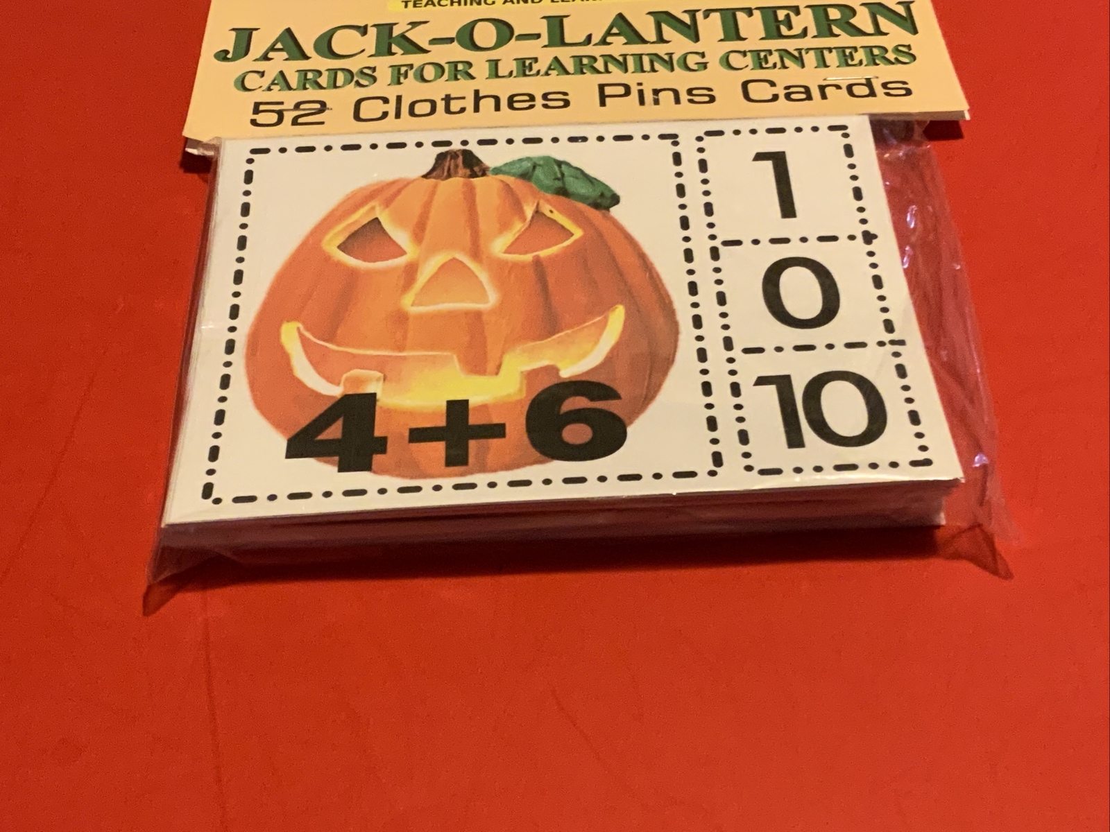 JACK-O-LANTERN – Addition – Cards for Learning Center 52 Cards Teaching supplies
