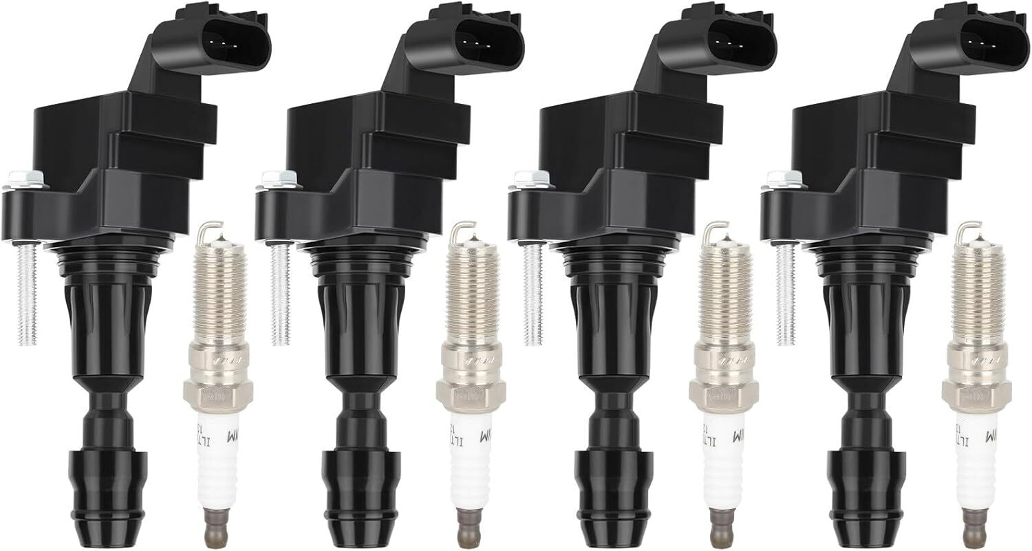 ECCPP UF491 4 ignition coils with 4 iridium Spark Plugs Chevy for GMC Pontiac