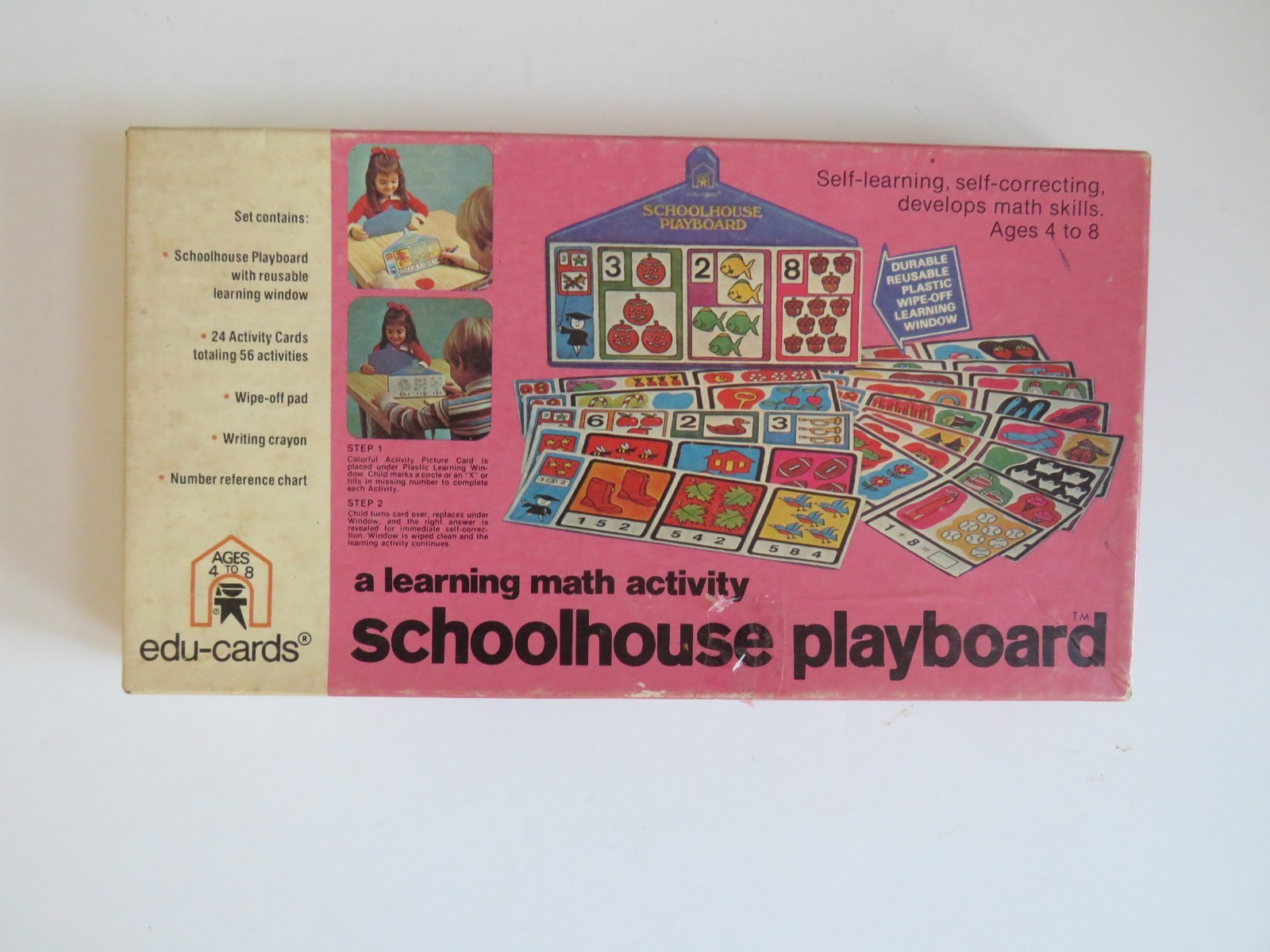 1975 Schoolhouse Playboard A Learning Math Activity by Edu Cards – Ages 4 to 8