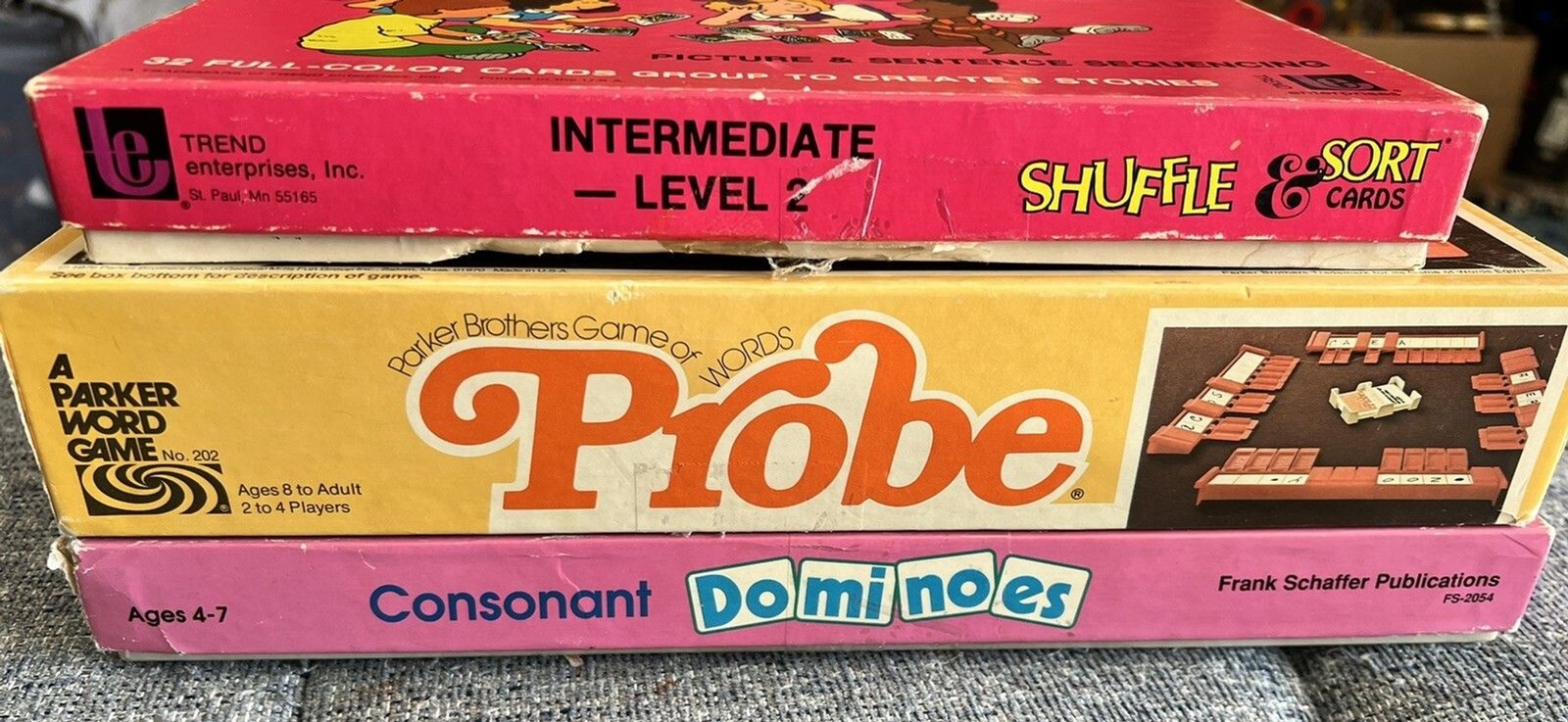 Vintage 1970s 1980s Children’s Learning Educational Word/Reading Games Lot