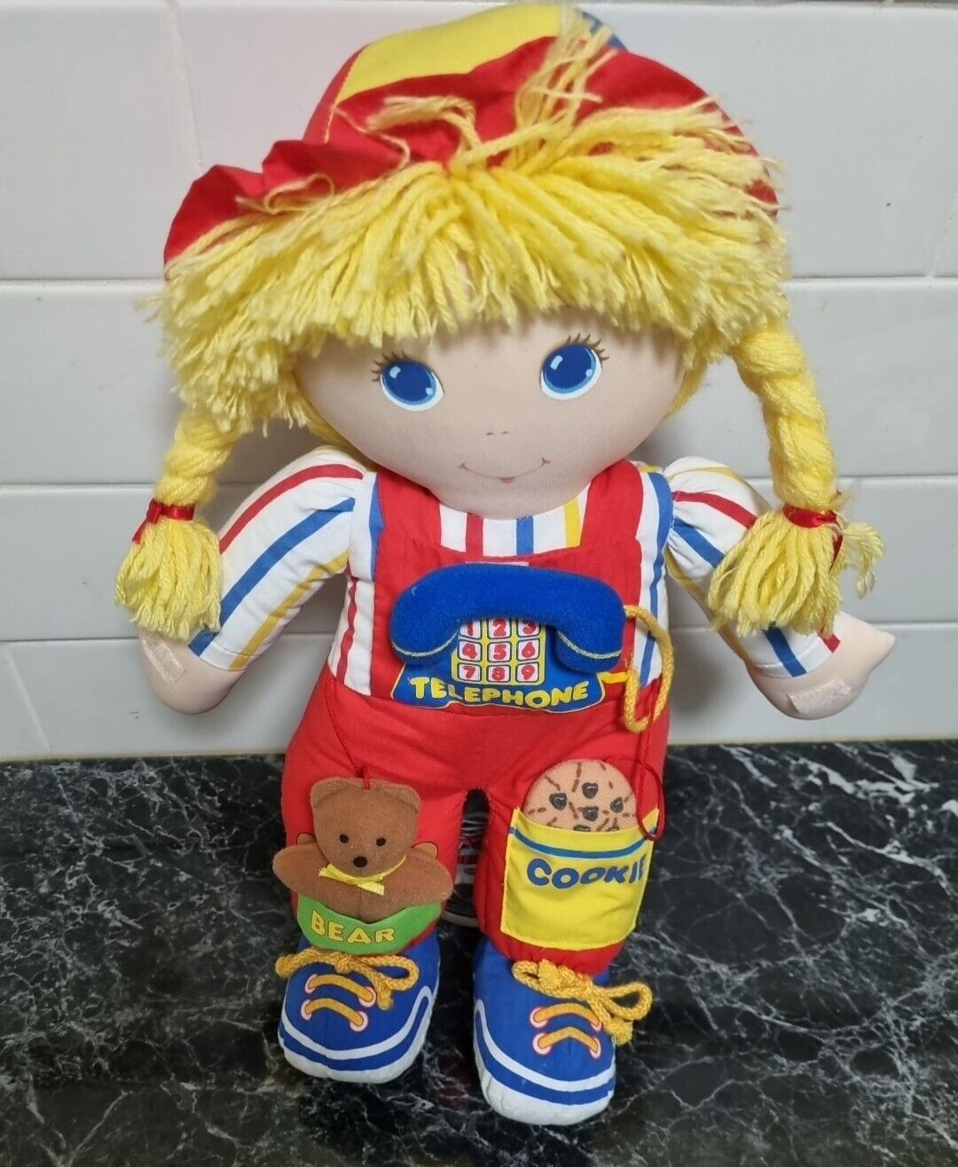 Amtoy Plush Doll Toy Teach Me Learning Toy American Greeing 18inchs Vintage 1984